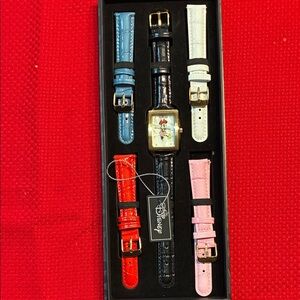 Disney Gold and Black Watch with Minnie Mouse boxed set